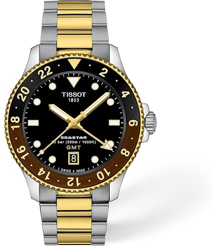 Amazon.com: Tissot Seastar 1000, Swiss Quartz GMT, 40mm, Black